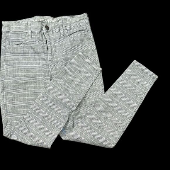 AEO AMERICAN EAGLE OUTFITTERS Hi-Rise Jegging Jeans White Plaid & MICHAEL KORS B - Picture 3 of 8